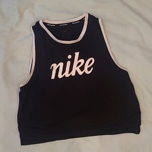 Nike running drifit loose crop top sleeveless szS black & white